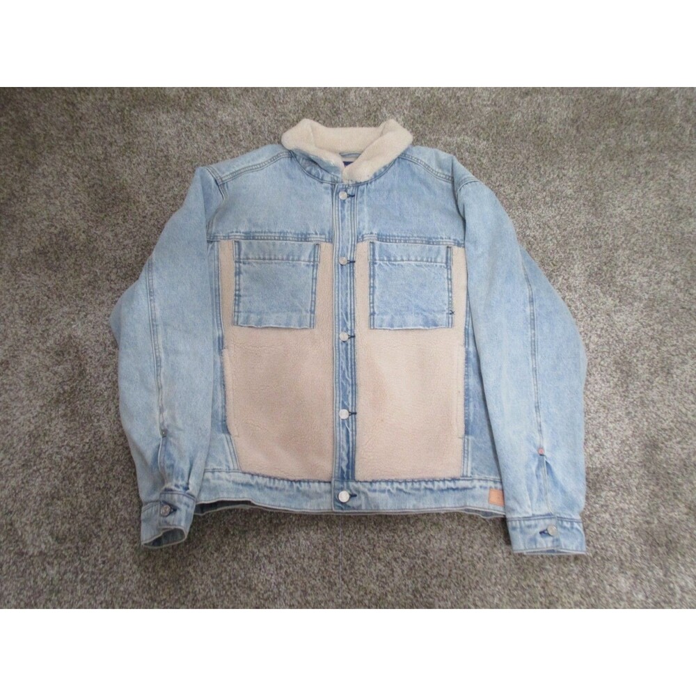 Scotch Soda Teddy Lined Washed Denim Trucker Jacket Mens L